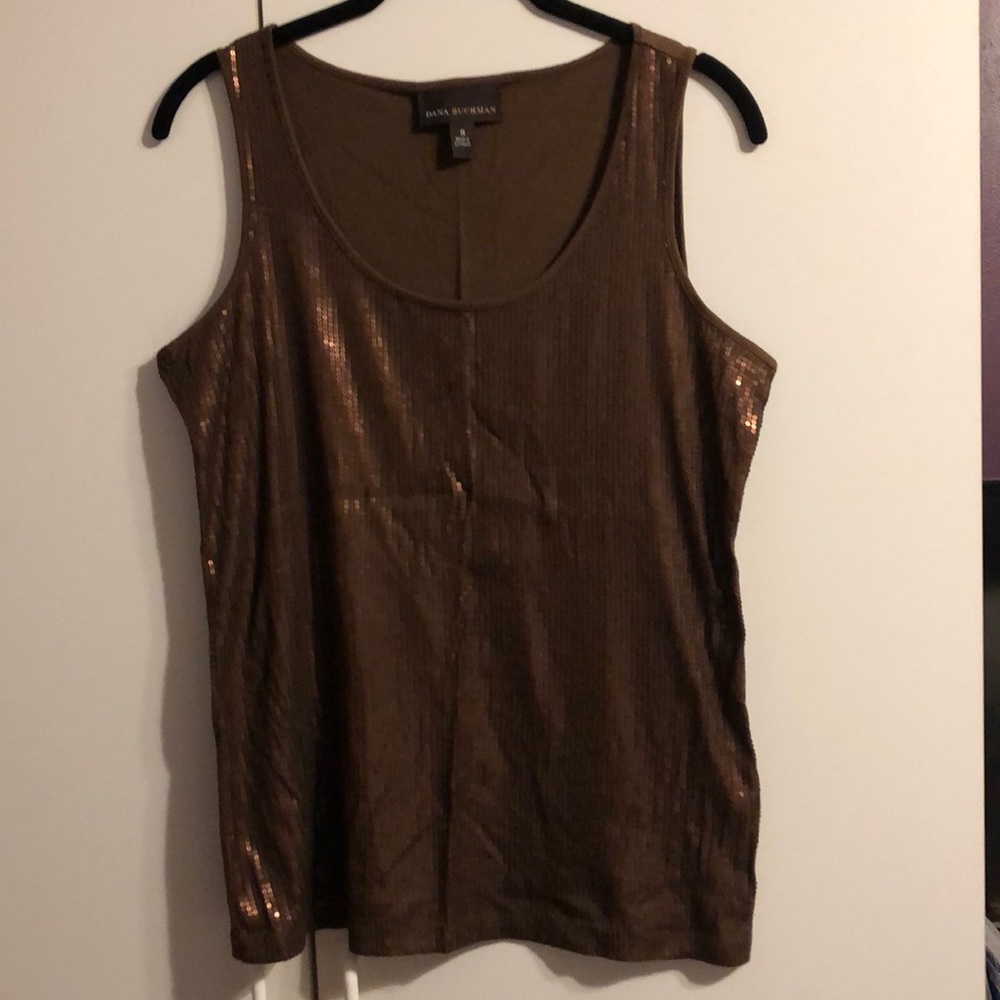Dana Buchman women’s tank size S brown sequin.